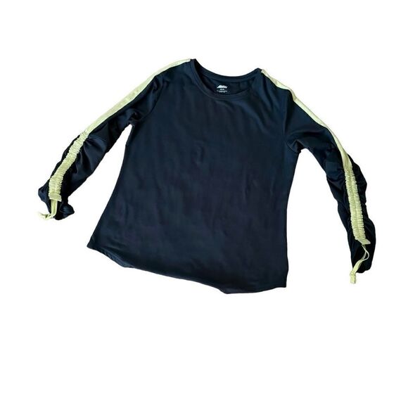 Avia Performance Gray Ruched Long Sleeve Shirt Size Medium - Picture 1 of 6